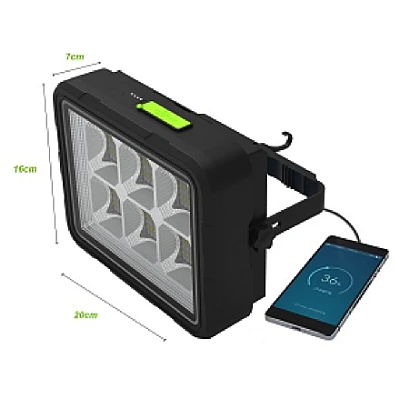 Proiector 308 LED Solar cu Baterie GD-2207B 4 Moduri de Iluminare 200W