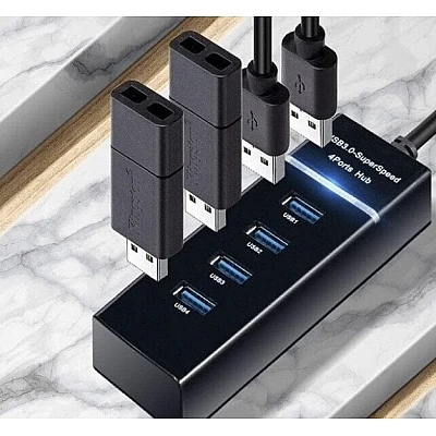 Hub cu 4 Porturi USB 3.0 de 5 Gbps LED Indicator Compact Q 303 Hub cu 4 Porturi USB 3.0 de 5 Gbps LED Indicator Compact Q 303