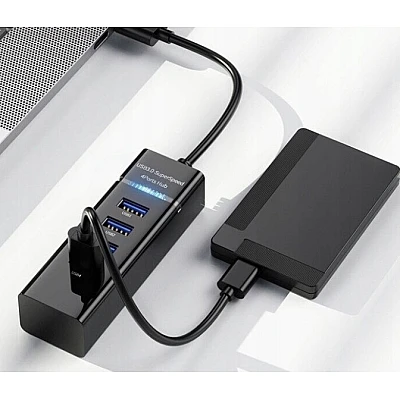 Hub cu 4 Porturi USB 3.0 de 5 Gbps LED Indicator Compact Q 303 Hub cu 4 Porturi USB 3.0 de 5 Gbps LED Indicator Compact Q 303