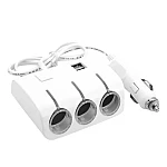 Priza Bricheta Auto Cu 3 Iesiri + 2 USB-uri Pentru Alimentare Dispozitive Alb