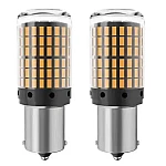 Set 2 Becuri LED semnalizare ORANGE soclu Py 150 grade LED 1156 led 144 SMD PY21