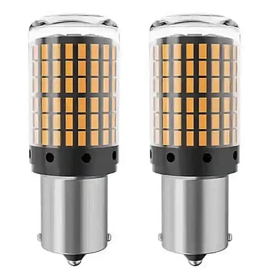 Set 2 Becuri LED semnalizare ORANGE soclu Pw 180 grade LED 1156 led 144 SMD PW21 Set 2 Becuri LED semnalizare ORANGE soclu Pw 180 grade LED 1156 led 144 SMD PW21
