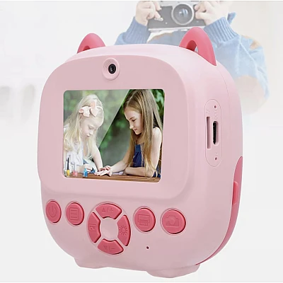 Aparat foto digital pentru copii cu 2 Camere - Spate si Frontala, Imprimare instantanee Aparat foto digital pentru copii cu 2 Camere - Spate si Frontala, Imprimare instantanee