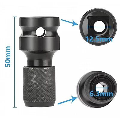 Adaptor de impact 1/2 pentru priza hexagonala patrata Adaptor de impact 1/2 pentru priza hexagonala patrata