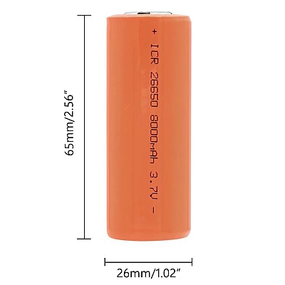 Set 2 Acumulator 26650 ART FAT ORANGE 6800mAH 3.7V Set 2 Acumulator 26650 ART FAT ORANGE 6800mAH 3.7V
