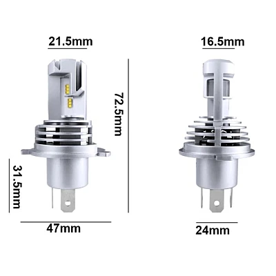 Set 2 Lampi LED M3 H4 cu doua faze putere 55W temperatura 6500K lumina alba Set 2 Lampi LED M3 H4 cu doua faze putere 55W temperatura 6500K lumina alba