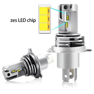 Set 2 Lampi LED M3 H4 cu doua faze putere 55W temperatura 6500K lumina alba Set 2 Lampi LED M3 H4 cu doua faze putere 55W temperatura 6500K lumina alba