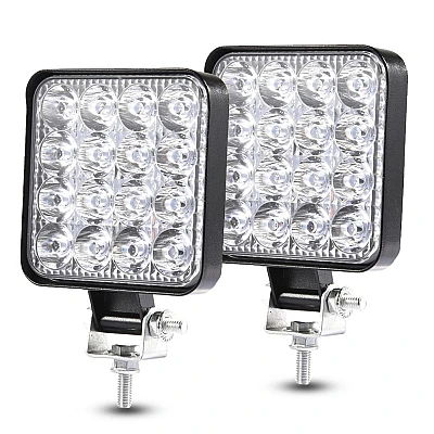 Set 2 Proiector PATRAT 16 led 12v-24v 48w lumina alba 6000k Slim Set 2 Proiector PATRAT 16 led 12v-24v 48w lumina alba 6000k Slim
