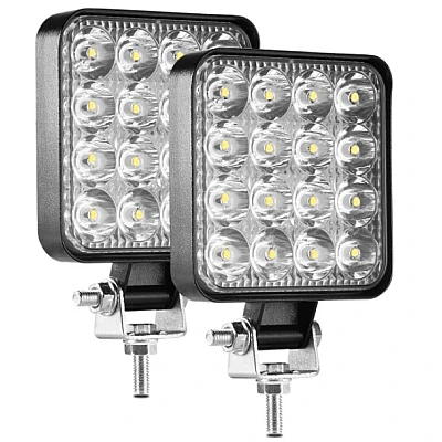 Set 2 Proiector PATRAT 16 led 12v-24v 48w lumina alba 6000k Slim Set 2 Proiector PATRAT 16 led 12v-24v 48w lumina alba 6000k Slim