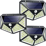 Set 3 Lampi MAX 162 LED 20W Solare cu senzor de miscare si lumina 3 moduri ILUMINARE 