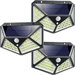 Set 3 Lampi MAX 162 LED 20W Solare cu senzor de miscare si lumina 3 moduri ILUMINARE 