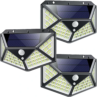 Set 3 Lampi MAX 162 LED 20W Solare cu senzor de miscare si lumina 3 moduri ILUMINARE Set 3 Lampi MAX 162 LED 20W Solare cu senzor de miscare si lumina 3 moduri ILUMINARE