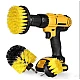 Set 3 perii Galbene curatare cu adaptor pentru bormasina/autofiletanta Set 3 perii Galbene curatare cu adaptor pentru bormasina/autofiletanta