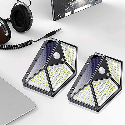 Set 2 Lampi MAX 162 LED 20W Solare cu senzor de miscare si lumina 3 moduri ILUMINARE Set 2 Lampi MAX 162 LED 20W Solare cu senzor de miscare si lumina 3 moduri ILUMINARE