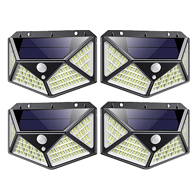 Set 4 Lampi MAX 162 LED 20w Solare cu senzor de miscare si lumina 3 moduri ILUMINARE Set 4 Lampi MAX 162 LED 20w Solare cu senzor de miscare si lumina 3 moduri ILUMINARE