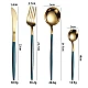 Set de 24 piese tacamuri in stil portughez- culoare verde si auriu Set de 24 piese tacamuri in stil portughez- culoare verde si auriu