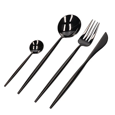Set de 24 piese tacamuri in stil portughez- culoare NEGRU Set de 24 piese tacamuri in stil portughez- culoare NEGRU