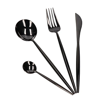 Set de 24 piese tacamuri in stil portughez- culoare NEGRU Set de 24 piese tacamuri in stil portughez- culoare NEGRU