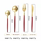 Set de 24 piese tacamuri in stil portughez- culoare rosu si auriu Set de 24 piese tacamuri in stil portughez- culoare rosu si auriu