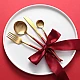 Set de 24 piese tacamuri in stil portughez- culoare rosu si auriu Set de 24 piese tacamuri in stil portughez- culoare rosu si auriu
