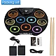 Set Tobe electronice digitale din Silicon cu pedale de picior 9 USB 9 Paduri de tobe colorate Set Tobe electronice digitale din Silicon cu pedale de picior 9 USB 9 Paduri de tobe colorate