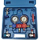 Trusa verificat AC cu 2 manometre 2 Robineti 2 mufe si 3 furtune 90cm pentru aer conditionat / Freon Trusa verificat AC cu 2 manometre 2 Robineti 2 mufe si 3 furtune 90cm pentru aer conditionat / Freon