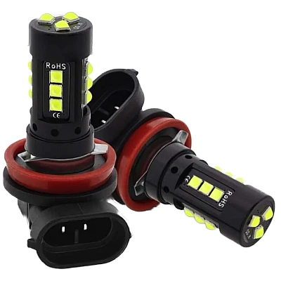 Set 2 becuri auto H11/H8 15 LED putere 80W temperatura 6000K Set 2 becuri auto H11/H8 15 LED putere 80W temperatura 6000K