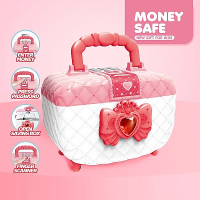 Pusculita pentru fetite tip cutie de machiaj rularea automată a banilor si cod Pusculita pentru fetite tip cutie de machiaj rularea automată a banilor si cod