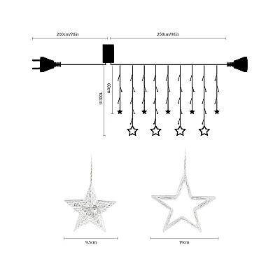 UB Instalatie 3m 12 Stelute + Luna LED Alb Cald tip ghirlanda