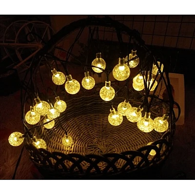 UB UB Instalatie 30 GLOBULETE LED aspect Cristal, Alb Cald 5m
