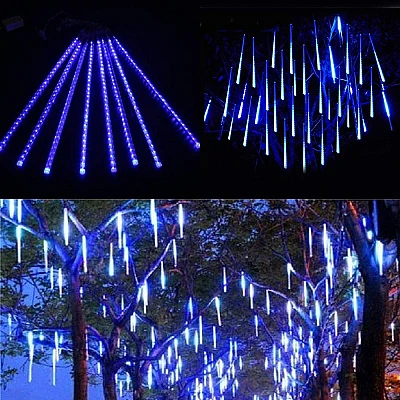 Instalatie cu 8 Meteoriti 144 LED 50cm Tub luminos Albastru Instalatie cu 8 Meteoriti 144 LED 50cm Tub luminos Albastru