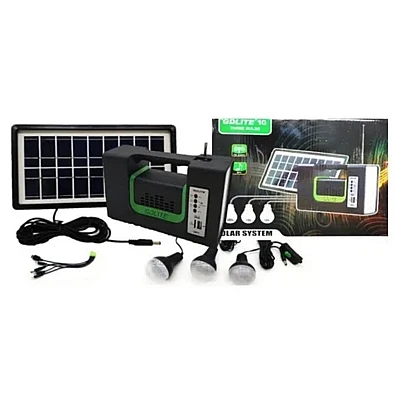Kit solar GD-Lite 10 dotat cu dispozitive USB cu 3 becuri LED + Acumulator de mare capacitate + RADIO XL Kit solar GD-Lite 10 dotat cu dispozitive USB cu 3 becuri LED + Acumulator de mare capacitate + RADIO XL