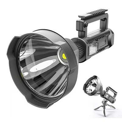 Lanterna de Mana W590 cu TREPIED , Baterie Externa 1000W LED foarte puternic P50 Lanterna de Mana W590 cu TREPIED , Baterie Externa 1000W LED foarte puternic P50