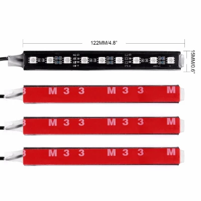 Benzi Led Auto Ambientale 9 Led 8 Culori Telecomanda