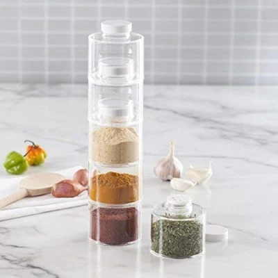 TURN condimente Spice Tower ce include 6 recipiente  transparent