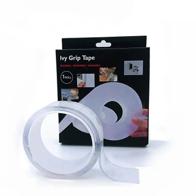 Banda Ivy Grip 5M din SILICON transparent dublu adeziva incolora
