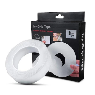 Banda Ivy Grip 5M din SILICON transparent dublu adeziva incolora