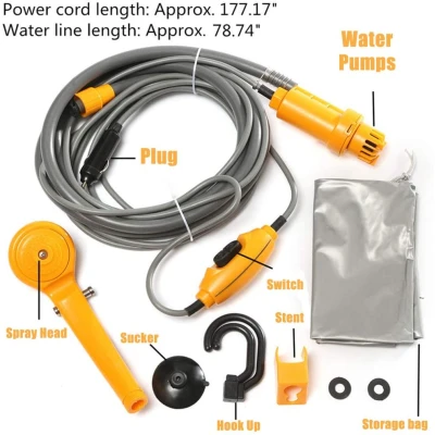 Dus Portabil AUTO pentru Camping cu Pompa de Apa  alimentare 12V + accesorii