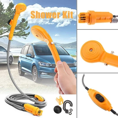 Dus Portabil AUTO pentru Camping cu Pompa de Apa  alimentare 12V + accesorii
