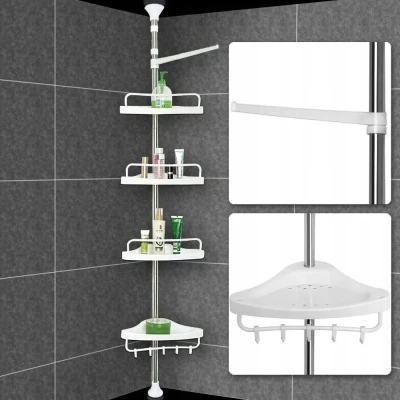 Etajera colt pentru baie Multi Corner Shelf GY-188 inaltime 100-320 cm