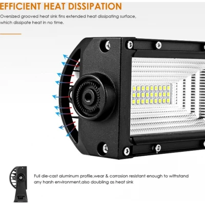 LED Bar Auto 130 CM Drept 675W leduri pe 3 randuri 12V-24V 49140 Lumeni