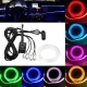 Lumini Ambientale Auto Bluetooth cu LED 6M Fibra Optica 5 Capete Controlabile cu Aplicatie Lotus Lantern