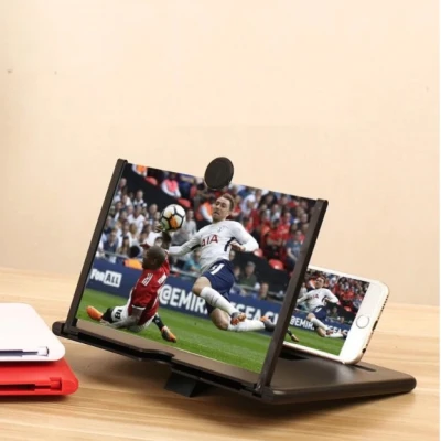 Lupa telefon 12" din PLASTIC  / Ecran de marire a telefonului / Ecran 3D Suport pliabil NEGRU