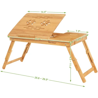 Masa pliabila din BAMBUS pentru laptop cu design Ergonomic