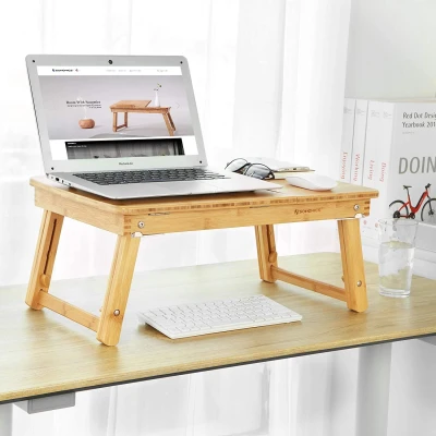 Masa pliabila din BAMBUS pentru laptop cu design Ergonomic