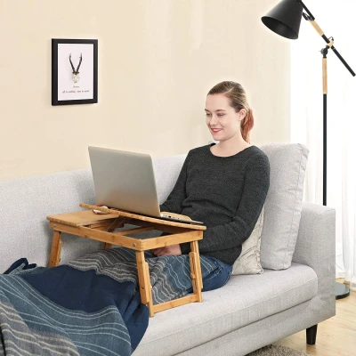 Masa pliabila din BAMBUS pentru laptop cu design Ergonomic
