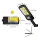 Mini Proiector 160 LED COB 8 CASSETE cu panou solar senzor de miscare si lumini