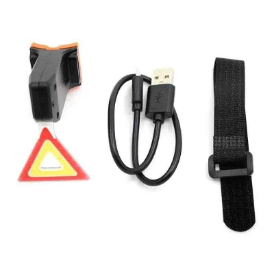 Mini Stop LED Bicicleta Semnalizare TRIUNGI Incarcare USB