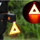 Mini Stop LED Bicicleta Semnalizare TRIUNGI Incarcare USB