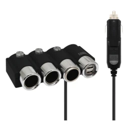 Priza Auto 12V  Olesson 1508 cu 5 intrari 120 W negru